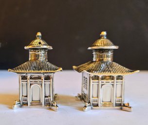 Thistle & Bee London Sterling Silver Pagoda Salt & Pepper Shakers