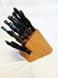 Cutco 19 Piece Kitchen Knife Set Cherry Wood Block