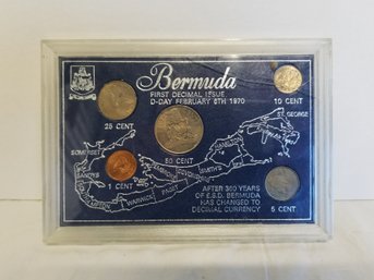 Bermuda First Decimal Issue D-Day February 6th 1970  Coin Set With Plastic Case