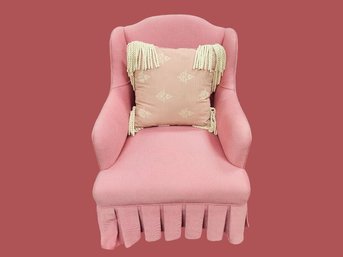 Small Vintage Wing Backed Pink Armchair