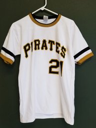 Pittsburgh Pirates #21 Roberto Clemente Replica Jersey Shirt  Size Medium