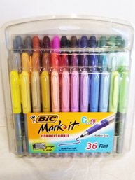 NEW Bic Color Collection Mark-It Fine Point Permanent Markers 36 Count Package - Factory Sealed