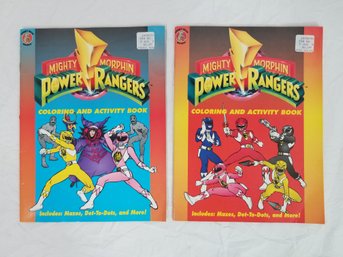 Two Vintage 1994 Mighty Morphin Power Rangers Coloring Activity Books