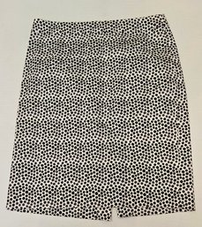 J. Crew 'The Pencil Skirt' In Brown /white Polka Dot Print- Size 6