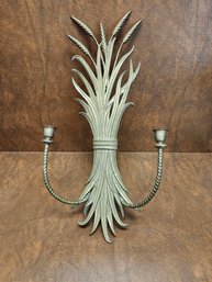 Classic Brass Wheat Sheaf Vintage Candle Sconce