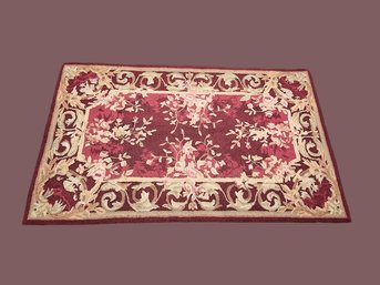 Vintage Handcrafted Rug W/Victorian Pattern