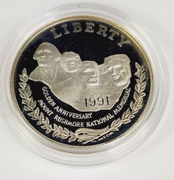 1991 Mount Rushmore Commemorative Proof  Silver  Dollar