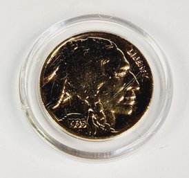 1935 Gold Plated Buffalo Nickel