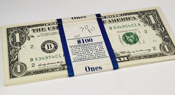 30...$1 Dollar Bills 1969  Consecutive Number Crispy UNC Notes 93495401 - 93495429