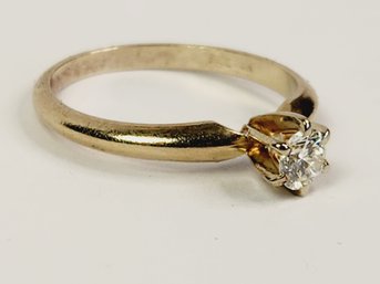 Vintage 14k Yellow Gold DIAMOND Engagement Ring Approx 1/4 Carat