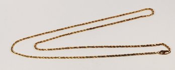 14k Yellow Gold Spiral Rope Chain Link Long Necklace