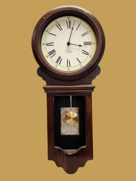 Vintage Wooden Spartus Corporation Wall Clock W/pendulum