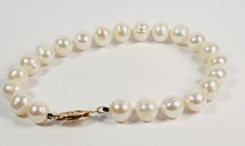 Super Vintage 14k Yellow Gold Pearl Bracelet (matches  Next Necklace)