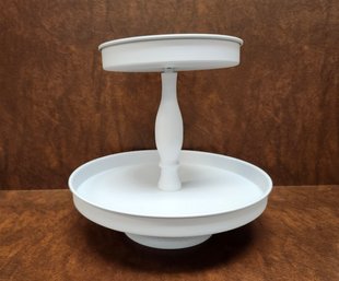 White Two Tier Stand Farmhouse Decor