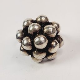 Vintage Sterling Silver Ball Cluster Adjustable Size  Ring