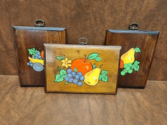 Vintage Fruit & Wood Hanging Decor Set