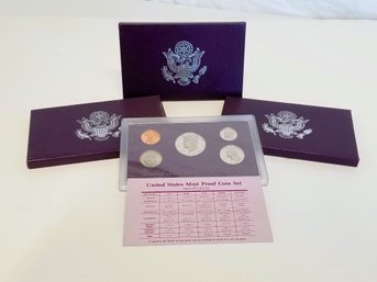 Set Of 3 United States 1992 Mint Proof Coin Sets With COA's  (lot C)