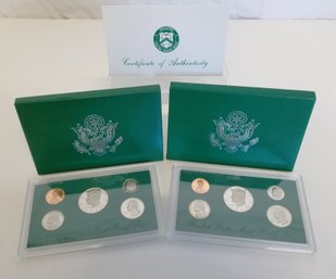 Set Of Two United States Mint Proof Coins Sets With COA's (LOT G)