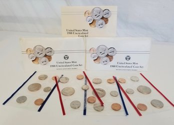 Set Of Two 1988 United States Uncirculated Coin Sets With D & P Mint Marks (lot H)