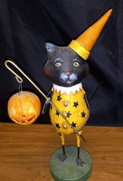 12 Inch Lori Mitchell Halloween Cat Statue