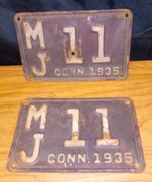 1935 Steel Matching Connecticut License Plates