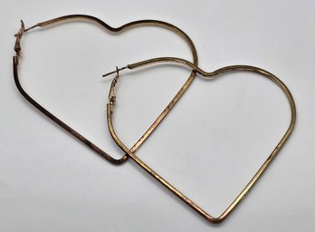 Large Vintage Heart Earrings