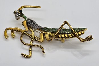 Incredible Multi-color Praying Mantis Brooch