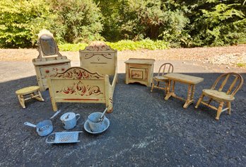 Vintage Wooden Doll Furniture