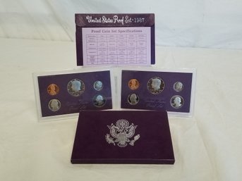 Set Of Two 1987 United States Mint Proof Sets - No COAs  (lot M)