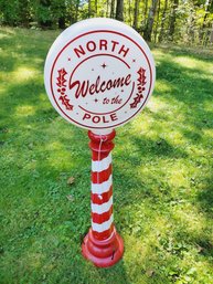 Welcome To The North Pole Christmas Holiday Decor Battery Operated Lighten Sign