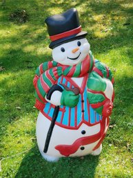 Santa's Best Lighted Christmas Holiday Snowman Blow Mold Home & Lawn Decoration