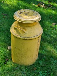 Vintage Borden Yellow Painted Milk Can