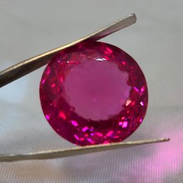 Extraordinary 50 CT Tested Pink Round RUBY ~ 22.43mm X 22.28mm X 11.31mm