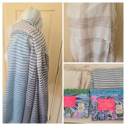 Assorted Designer Scarves And Lilly Pulitzer Guest Towels (new In Package)