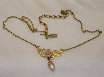 Exquisite Vintage '1928' Brand Victorian Style 18' Gold Tone Necklace