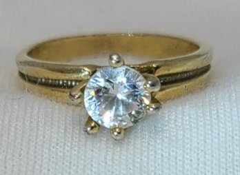 Stunning Gold Tone CZ Engagement Ring