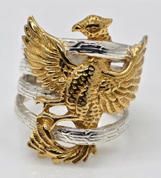 Bali, Yellow Gold Over & Sterling Silver Phoenix Ring