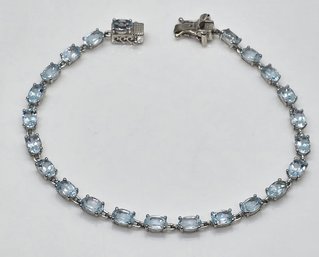 Sky Blue Topaz Bracelet In Platinum Over Sterling