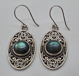 Pair Of Labradorite Earrings In Sterling