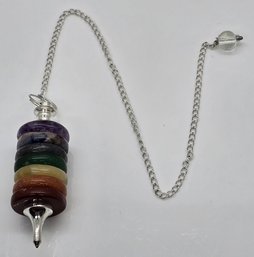 Multi-Gemstone 7 Chakra Pendant With Sterling Chain