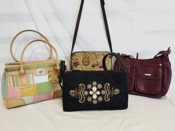 Lot Of Four Vintage Satchels & Shoulder & Crossbody Handbags