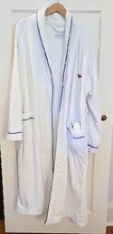 FRETTE Turkish Cotton Terry Cloth Bathrobe With Blue Piping