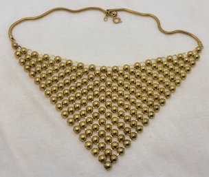 Vintage Impressive 16' Gold Tone Retro Bead Necklace