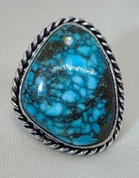 Silver Plated Size 9 Turquoise Ring