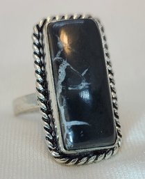 Silver Plated Size 7 Spider Septarian Ring