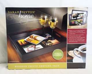 NEW Sarah Peyton Home Wooden Photo Frame Serving Tray