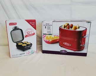 New Nostalgia Pop Up Hot Dog Toaster & Dash Egg Bite Maker - Complete