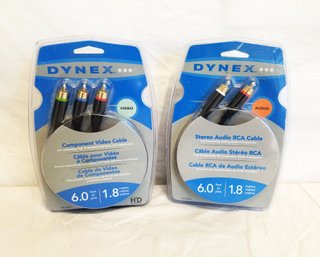 NEW Dynex Audio DX-aV221 And Dynex Video DV021 6 Ft Cables - Factory Sealed