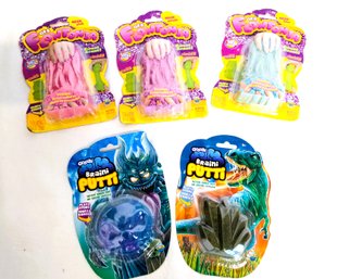 3 Claire's Orb Orb Flowtonia Sand &  2 OrbSlimy Braini Putti Dino Putti - Factory Sealed