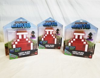 NEW Set Of 3 Minecraft Earth Carry Along Potion Cases - Factory Sealed